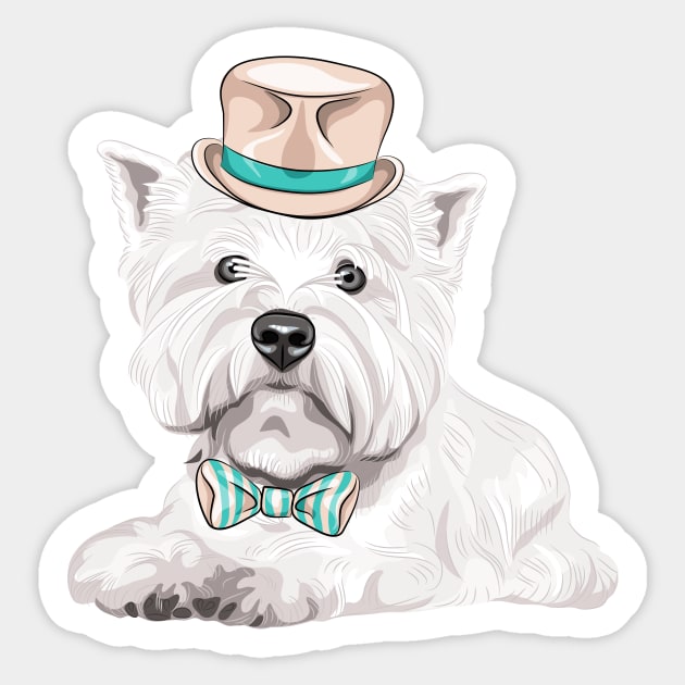 dog West Highland White Terrier Sticker by kavalenkava